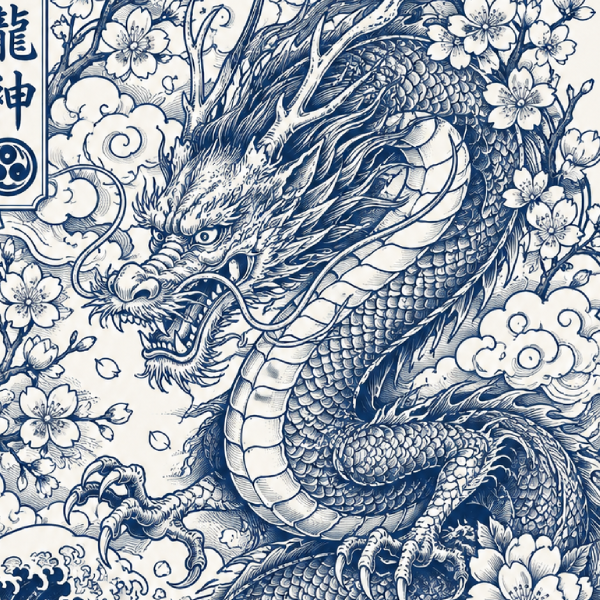 Blue Japanese Dragon Tattoo — High‑Res Digital Download + License