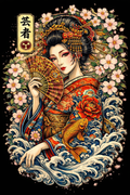 Geisha Goddess | Japanese Art Digital Print