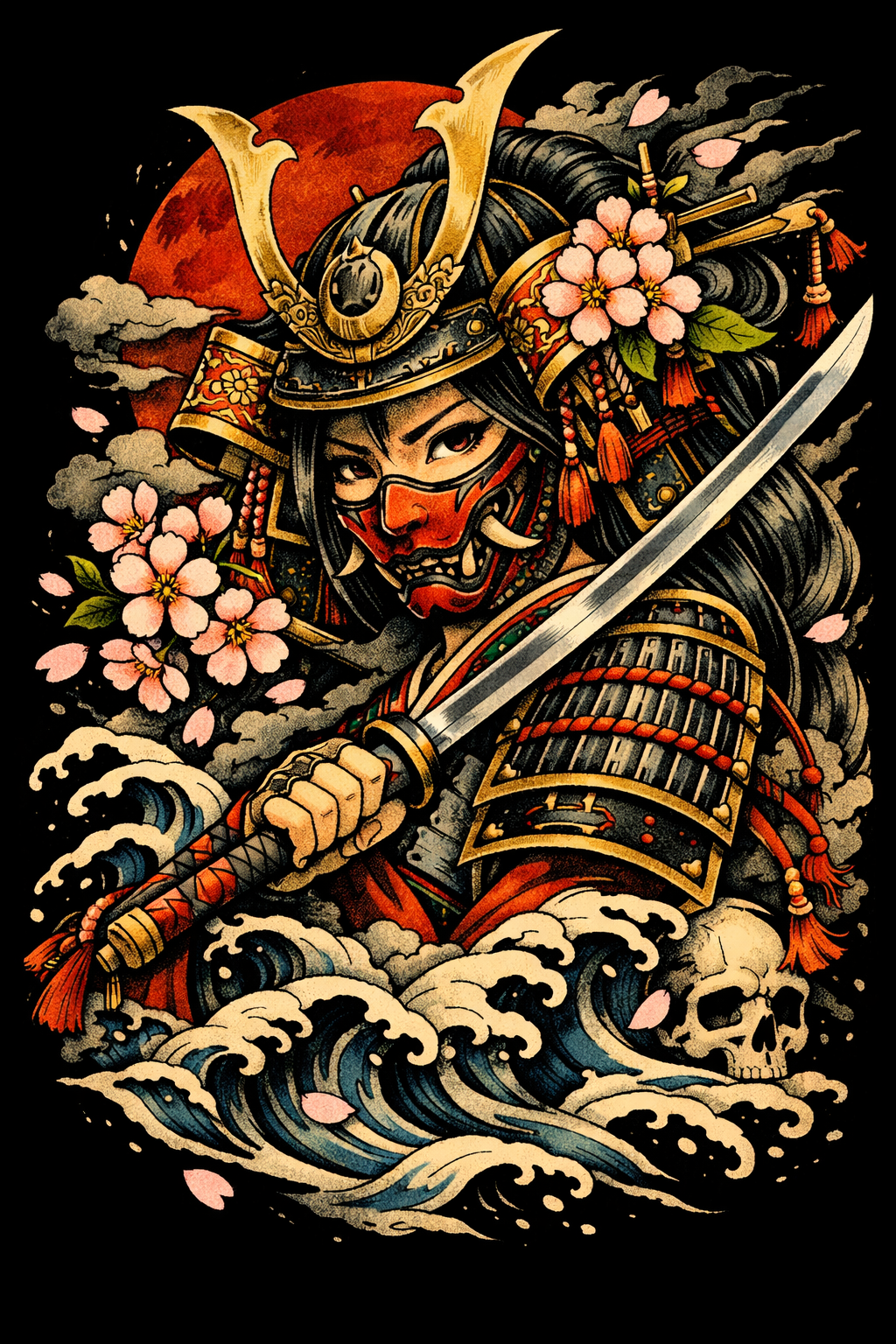 Japanese Onna-Bugeisha Tattoo Art — Traditional Irezumi Style