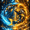 Cyberpunk Pisces – Twin Neon Fish